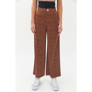 Urban Outfitters Brown Polka Dot Silk Pants